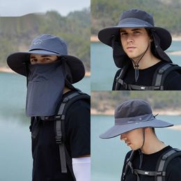 Casquette 9216 Mężczyźni, Letnie wędkarstwo na świeżym powietrzu, ochrona, pokrycie twarzy, rybak dla kobiet, duży kapelusz z rondem, górski kapelusz na słońcu
