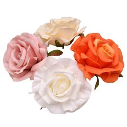 30pcs12CM Big White Rose Artificial Silk Flower Heads DIY Scrapbooking Wedding Home Party Cake Decoration Fake Flowers Wreath 240127