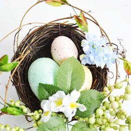 Decorative Flowers Easter Birdhouse Handmade Office House Home Decoration Accessories Artificial Plants