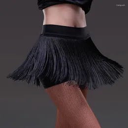 Stage Wear Lady Latin Dance Skirt For Womens Black Tassel Styles Dress Competition/practice Dancewear Skirts S-2xl