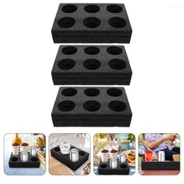 Take Out Containers 3 Pcs Milk Tea Packing Tray Beverages Food Delivery Drink Holder Multi-hole Cup Coffee Pearl Cotton Drinks