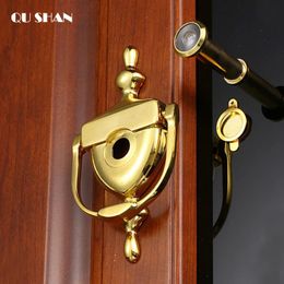 Modern With peephole Door Knocker Zinc Alloy Brushed bronze Colour security door Cats Eye for Home Decoration Furniture Hardware 240130