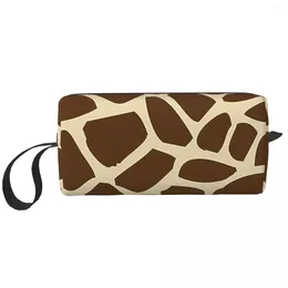 Cosmetic Bags Giraffe Skin Pattern Large Makeup Bag Beauty Pouch Travel Animal Spot Portable Toiletry For Unisex