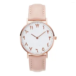 Wristwatches Women Fashion Watch Leather Strap Round Dial Quartz Casual Clock For Gift Ladies Relogios Feminino