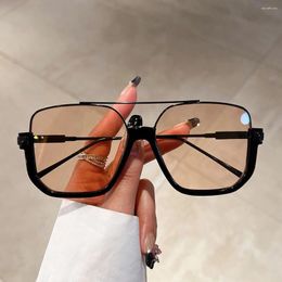 Sunglasses 2024 Fashion Korean Oversized Men Women Square Shades Eyewear Trendy Brand Design Uv400 Sun Glasses