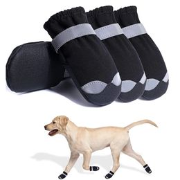 Waterproof Pet Dog Shoes Reflective Boots For Sports Mountain Wearable PVC Soles for Small Medium Large Cat Pets 240129