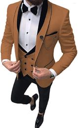 Men's Suits Costume Homme 3 Pieces Slim Fit Wedding Men Suit Tuxedos Groom Wear Prom Blazer Terno Masculino Jacket Pant Vest