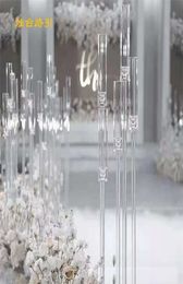 10 set New style 118cm tall Clear Candle Holders wedding centerpiece crystal 5 arms candelabra for party and mariage decoration9827756