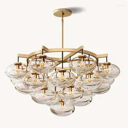 Chandeliers Post Modern Luxury American Style Duplex Building Lighting Fixtures Villa Living Room Indoor Large Round Glass Chandelier