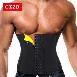 CXZD Men Belt Neoprene Shaper Male Waist Trainer Corset Men Body Modeling Belt Tummy Slimming Strap Fitness Shapewear 240126