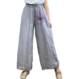 Women's Pants Elastic Waist Leg Wide Cotton Loose Casual Women Business Stretch Sweatpants