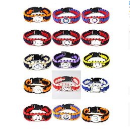 Jewellery Charm Bracelets America football basketball baseball teem paracord bracelet Braided Pulse Outdoor Camping Rescue Customised logo umbrella