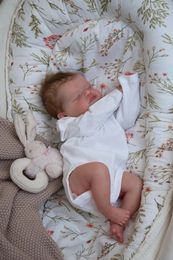 NPK 18inch born Baby Size Rosalie Reborn Doll premium Makeup Handmade 3D Skin Top Quality Collectible Art y240129