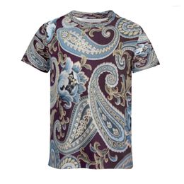 Men's T Shirts Boho Maxi Paisley Floral T-shirt Short Sleeve Graphic Print Crewneck