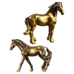 Garden Decorations 2pcs Indoor Micro Landscape Figurines Miniature Horse Statues Decoration