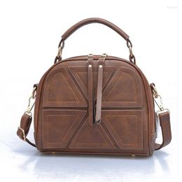 Berets Vintage PU Leather Handbag For Women Girl Fashion Shell Messenger Bags Female Shoulder Ladies Crossbody Bag Purses