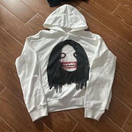 Men's Hoodies American High Street Anime Print Hoodie Men Winter Y2k Goth Harajuku Fashion Couple Casual Loose Oversized Sweatshirt