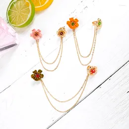 Dangle Earrings Fashion Single Drop Earring For Women Romantic Orange/Green/Pink Flower Handmade Date Gift Jewelry Wholesale