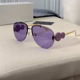 Rimless Pilot Sunglasses 2250 Gold / Light Violet Lens Women Fashion Summer Sunnies Sonnenbrille UV Protection Eyewear with box