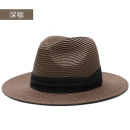 Men Big Size Fedora Male Summer Sun Cap Adult Panama Hat Straw Hats 5557cm 5860cm 240202