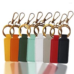 Keychains Colorful Waist Hanging Metal Keyring Pendant Lovely Couple Car Keychain Accessories Fashion Blank PU Leather Key Chain For Women