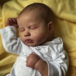 Miaio 50CM born Baby Lifelike Real Soft Touch High Quality Collectible Art Reborn Doll with HandDrawing Hair LouLou 240129