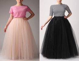 Plus Size Simple Women Skirts All Colours 5 layer Floor Length 2018 Adult Long Tutu Fashion Tulle Skirt A Line Long Skirts8728896