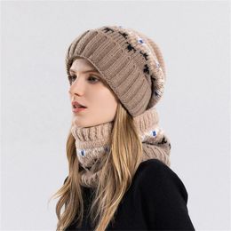 Berets Women's Winter Warm Knit Hat Earmuffs Woollen Gloves Scarf Women Set For Boys