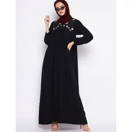 Ethnic Clothing Ramadan Women Long Sleeve Embroidery Maxi Dress 2024 Eid Islam Djellaba Marocain Caftan Dubai Turkey Abaya Kaftan Robe