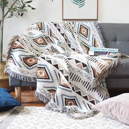Bohemian Plaid Blanket for Sofa bed Decorative Blankets Outdoor Camping Picnic Blanket Boho Sofa cover throw Blanket With Tassel 240122