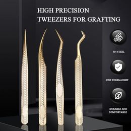 Precision Tweezers Professional Antistatic High Quality Tweezers False Eyelash Clip Lash Extensions Accessories Makeup Tools 240123