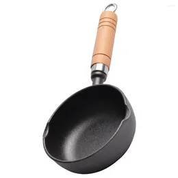 Pans Wok Kitchen Small Pot With Wood Handle Work On Sauce Iron Pan Milk Warm Metal Saucepan Griddle