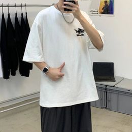 Mens Vintage Short Sleeve T-shirt Summer Social Oversized Y2k Harajuku Emo Comfortable Soft Pure Cotton Luxury Clothing 240129