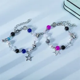 Charm Bracelets YEYULIN 2pcs/set Couple Bangle Guitar Star Acrylic Beads Bracelert Wristband Adjustable Jewelry Gifts