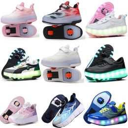 Kids Roller Skates Shoes 2 Wheels Skating Sneaker Flying Shoe Breatheable Boy Girl Child Gift Outdoor Autumn 5 - 15 years old 240127