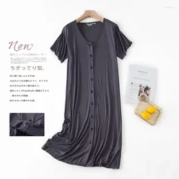 Women's Sleepwear Nightshirt Short Sleeve Nightgown For Women Button Down Classical Nightdress Comfy Sleep Dress Sleepshirt Pajama