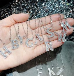 Fashion 26 English Letter Crystals Clavicle Necklace Shiny Bridal Wedding Jewellery Achelorette Party Gifts Girls Silver Wedding Acc4770019