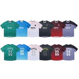 24ss DesignerMens T-shirts Trapstar Mesh Football Jersey Blue Black Red Men Sportswear T-shirt Blazer 4412ess