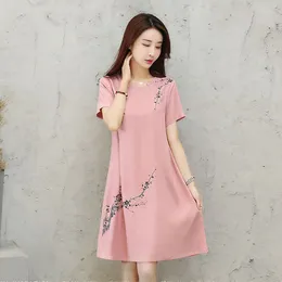 Casual Dresses Dress Fashion Woman Summer A Line Short Sleeve Flotal Print Sale Vestidos Drop HTHAAhrj521