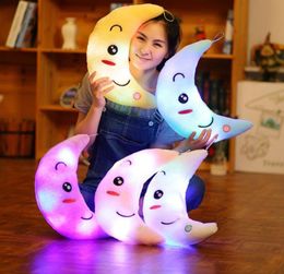 5 Colors Luminous Pillow Star Cushion Colorful Glowing Pillow Plush Doll Star moon Led Light Toys For Girl Kids Christmas Gift3810420