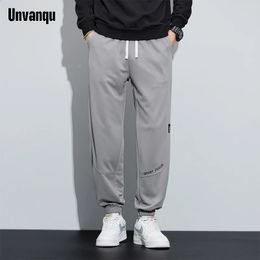 Unvanqu Spring Men's Versatile Loose Casual Pants Knitting Harem Pant Fashion Elastic Breathable Jogging Sports Trousers Male 240126