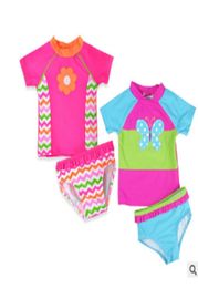 Baby girls butterfly embroidery swimswear kids swimsuit children swim wear baby bathing Two Pieces suit for baby girls X8534212