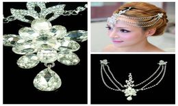 Beading Crystal Beaded Frontlet Forehead Ornament Rhinestone For Bride039s Wedding Party Floral Beaded Head Wear Pieces Hair De2979221016