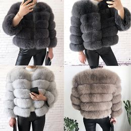 style real fur coat 100% natural fur jacket female winter warm leather fox fur coat high quality fur vest 240123