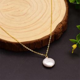 Pendants Natural Freshwater Button Pearl Pendant Necklace Clavicle Chain Mesmerizing Accessories REAL Classic Fashion Cultured Handmade