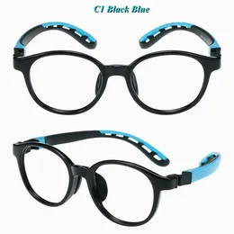 Sunglasses Frames Girls Colourful Silicone Round Glasses for Kids Boy Clear Lens Blue Pink Girl Optical Frame Children Ultraligt