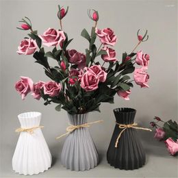 Vases Plastic Flower For Centrepieces Imitation Ceramic Vase Flowers Plants Decorative Unbreakable Home Office Table