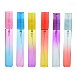 Storage Bottles Empty Plastic Spray Mist 8ml Colorful Gradient Perfume Bottle Sample Cosmetic Packaging Refillable 50pcs