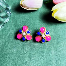 Stud Earrings Pink Resin Geometric Modern Fashion Brincos Office Party Jewellery