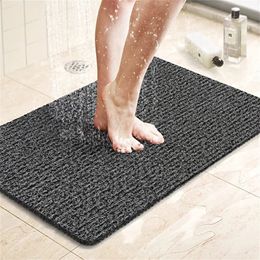Shower Mat Bathtub Mat Non-Slip Bath Mat with Drain Quick Drying PVC Loofah Bathmat for Tub Shower Bathroom 240130